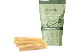 MAIKAI Confezione da 3 Bastoncini di Formaggio di Yak per Cani L - Masticativi Naturali dell’Himalaya - Osso Dentale 100% Naturale - Snack per Cuccioli e Piccoli Antitartaro - Regali per Cani Natale