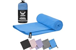Mupkins Microfiber Gym Towel - 40x80cm Active Sports Towel, Lightweight Quick Dry Towel - Ideal for Gym Training, Yoga, Cycling, Running, Camping & Hiking (Blue)