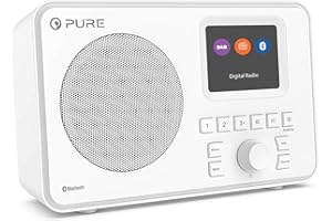 Pure Elan One Radio portátil Dab+ Bluetooth 5.0 (Radio Dab/Dab+ y FM, Pantalla de 2,4", 20 preselecciones, 3 Botones de preselección, conexión AUX de 3,5 mm, Funcionamiento con batería, USB) Blanco