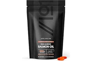 ALPHA01 Wild Salmon Oil 2000mg | Wild Caught Sockeye Salmon Oil | Rich in Omega-3 Fatty Acid | No Additives | Non-GMO, Gluten Free | 60 Softgels
