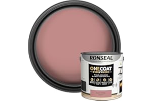 Ronseal One Coat Everywhere Hazy Pink Matt 2.5L – Durable Interior Paint for Walls & Ceilings Smooth Finish Quick Coverage Ideal for Easy Home Projects