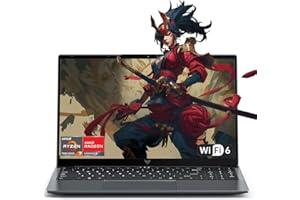 Tivique 2025 Ordinateur Portable Gaming 15.6 Pouces - Processeur Ryzen 7 7730U (Jusqu'à 4.5 GHz, 16 Threads), DDR4 16 Go, SSD 512 Go (Extensible à 4 to)