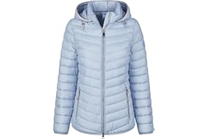 ONUA Leichte Steppjacke Damen, Übergangsjacke mit Kapuze, zeitlose Pufferjacke oder Outdoorjacke mit abnehmbarer Kapuze (Größe 36-48)