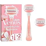 Gillette Venus Comfortglide Spa Breeze Rasoio da Donna, 2 Lame, 3 Lame Incorporate