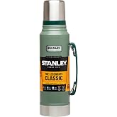 Stanley Klasik Vakumlu Paslanmaz &Ccedil;elik Termos, Yeşil, 1 L, &Ccedil;ift Duvar Yalıtımı, Makinede Yıkanabilir, 11.7W x 35.8H cm