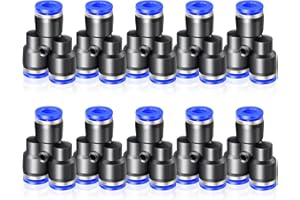 ERGAOBOY 10 Pcs 8mm OD Y Splitter En Plastique Push to Connect Pneumatique Raccords 3 Voies Tube Connect Push Fit Push Lock (PY8)