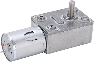 LAZMIN Elektrischer Antriebsmotor, umschaltbarer drehmomentstarker Schneckengetriebemotor DC 12V Untersetzungsmotor CW/CCW für Fenster, Türöffner, Miniaturwinde(20RPM)