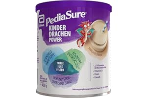 Pediasure Kinder Drachen Power Vanille 400g| leckerer Nahrungsergänzungsshake für Kinder ab 1 Jahr|mit 27 Vitaminen & Mineral