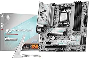 MSI B850M Gaming Plus WiFi Placa Base, mATX - Soporta procesadores AMD Ryzen 9000/8000 / 7000, AM5 - Memoria DDR5 Boost 8200+ MT/s (OC), PCIe 5.0 x16 & 4.0 x4, M.2 Gen5, Wi-Fi 7, 5G LAN