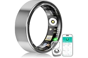 WYRIAZA Smart Ring, Anello Smart per la Salute con Frequenza Cardiaca, Ossigeno nel Sangue, Monitoraggio del Sonno, Conteggio dei Passi, Fitness Tracker per iPhone e Android, Taglia 10