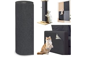 Jyvex Katze Kratzmatte Selbstklebend 300cmx40cm, Kratzbretter Kratzschutz für Sofa, Trimmbare DIY Kratzbrett für Katze Bäume Wand Möbel und Couch Schutz (Dunkelgrau)