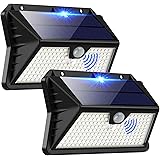 Luce Solare LED Esterno, 2200mAh Faretto LED da Esterno con Sensore di Movimento, 185 LED/ 3 Modos Lampada Solare da Esterno,