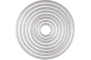 U-horizon Matrices de découpe, Cutting Dies Pochoir à découper en métal pour Scrapbooking, Album Photo, Carte, Papier de décoration, Cadeau (Cercle)