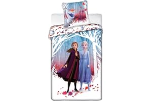 Disney Frozen Bettwäsche-Set Polyester Baumwoll-Mischung, Mehrfarbig, 140 x 200 cm / 63 x 63 cm