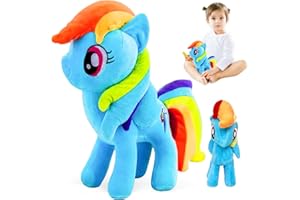 YISKY Peluche de Rainbow Dash, 20 cm Little Pony Peluche Juguete, Juguetes de Pelude de Dibujos Animados Caballo, Plush Caballo, Peluche Dibujos Animados Regalos de Cumpleaños para Niños (Azul)