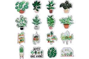 Puluole Green Plant Fridge Magnets, 16 PCS Magnetic Sticker for Home Kitchen Refrigerator Office Locker Mailbox Decor,Housewarming Gifts for Friends