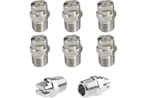 STREEHERJJKEA1 8 Stück 65 Grad Hochdruck-Sprühdüse,Hochdruck-Lüfterdüse,Hochdrucksprühdüse Hochdruck Sprayer Fan Düsenspitze,für Wasserbesen und Unterbodenreiniger,1.3mm Öffnungssprühspitze, 1/4Zoll Gewindeanschluss