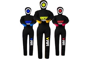 RTX SPORTS RTX MMA Dummy Judo Grappling Dummy Punch Bag Brazilian BJJ JIU Jitsu Standing Posición de Lucha Libre de Artes Marciales Boxing Karate Entrenamiento Dummy - Lona - UNFILLED