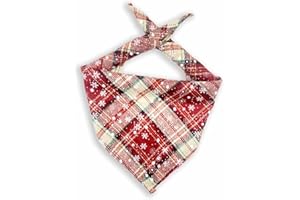 MONKIMAU Hundehalstuch für große Hunde - Halstuch Hund Weihnachten Xmas (weiß)