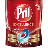 Pril Excellence 4'&uuml; 1 Arada Bulaşık Makinesi Kaps&uuml;l&uuml; - 60 Kaps&uuml;l