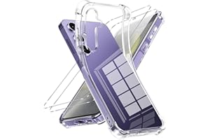 Vauki Coque pour Samsung Galaxy S24 5G avec 2 Pièces Verre Trempé, Transparente Mince Souple TPU Silicone Étui, Antichoc Anti-Rayures Bumper Housse Protection Case pour Samsung s24 6,2"