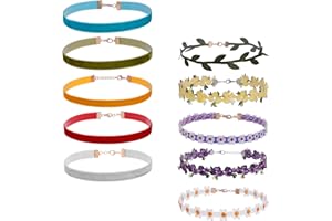 Manfnee Ensemble de Collier ras du cou en Velours avec Tatouage Gothique Lolita Choker pour Femme