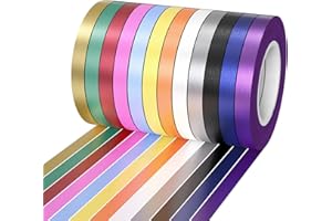 ONLYQIQIU 12 Rolls Curling Ribbons for Gift Wrapping Crafting, 5mm Balloon Ribbon Balloon String for Christmas Wedding Birthday Party Decorations 10m/Roll (Assorted Colors Curling Ribbon)