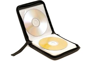 groov e Portable CD Wallet - CD Holder Case with Protective Sleeves - 40-Disc Capacity, Scratch & Dust Protection - Black
