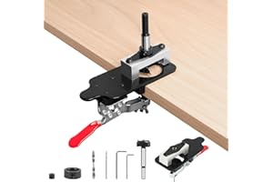 FRULX 35mm Concealed Door Hinge Jig, Aluminum Alloy Accurate Locking Cabinet Hinge Hole Drilling Jig, for Door Concealed Installation Household Tools Aluminum Alloy Hole Opener, Kitchen Door Hinge Jig