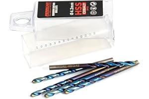 Ferrcan Punte per metallo HSS DIN338 M35 5% cobalto finitura rainbow per forare in acciaio inox, ferro e altri metalli (confezione da 5 pezzi per misura)
