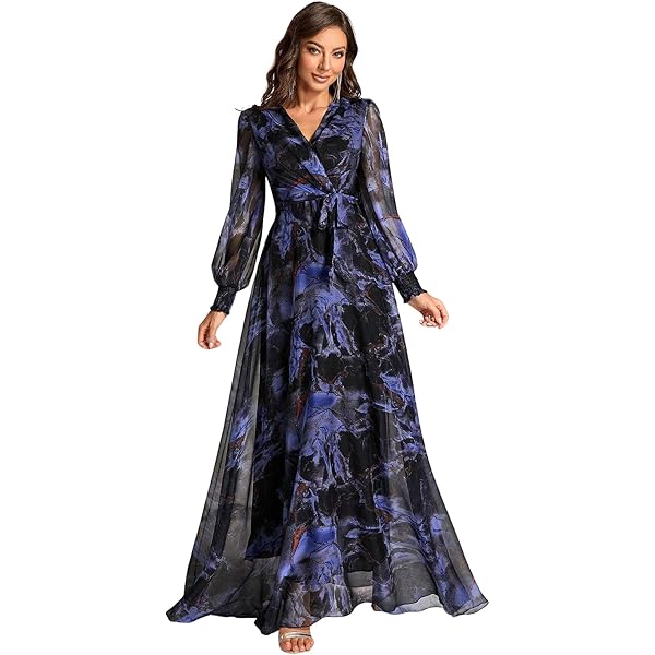 Buy RAABTA FASHION Women's Maxi Dress Georgette A Line Attached Half  Sleeves Top Black Hope Print with Belt Coverage (Size: L) at Amazon.in