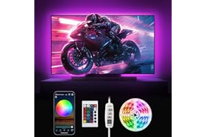 Beaeet TV Led Lights, 3M USB Led TV Backlights for 32-60 inch TV, RGB Music Sync Colour Changing Strip Lights for TV/Computer Monitor with App & Remote Control for Home Decorations