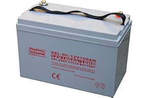100Ah 12V Photonic Universe Gel deep cycle battery for a motorhome, caravan, camper, boat, yacht, solar or wind power system, UPS, emergency and off-grid/back up power systems