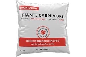 Kalapanta Terriccio Piante Carnivore, 2 Litri - Biologico, Miscela Professionale di Torba Bionda Acida, Neutra e Perlite Espansa, Adatto a tutte le specie di Piante Carnivore