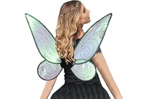 GUGNRYAC Fairy Wings for Adults, Butterfly Wings for Women Girls, Halloween Costume Angel Wings with Headband Elf Ears Dress Up Cosplay Party