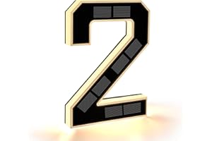 CARPESUN Solar Hausnummer Beleuchtet für Außen Wasserdicht, Beleuchtete Hausnummernschild Solar, Hausnummernleuchte Schwarz Groß - Höhe 23 cm (2-schwarz, 23CM)