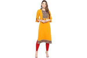Janasya Indische Tunika Tops Crepe Kurti für Damen