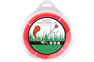 Savior Filo per decespugliatore, 3,0 mm x 80 m, filo per tagliaerba e erbacce 3,0 mm (0,120") x 80 m, rotondo, arancione