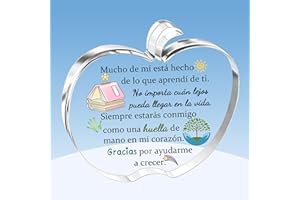 HZBLAZ Placas Acrílicas Regalos Profesora Día Maestro Cumpleaños Graduación Gracias Navidad Jubilación Docente Apreciar Mujeres Hombres Escritorio Letrero Forma de Manzana Oficina Decoración Hogar