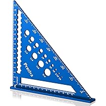 Presch Zimmermannswinkel Set - 180mm & 300mm - Innovative, Abwischbare Notizfläche - Intelligente Bohrlehre Für Exakte Durchmesser - Hochpräzise Gefrästes Aluminium Für Exakte 90° Winkel