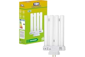 TBE Lighting Tubo fluorescente 27 W, ricambio per luce naturale diurna / luce solare /, 4 poli, GX10Q-4, tubo quadruplo