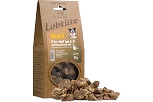 PETMAN Lobtüte BRAV! Pferdefleisch 80g – Hundefutter Snack - Proteinreiches Einzelfuttermittel für Hunde und Katzen, Barf-geeignet - Made in Germany
