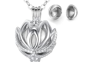 CELESTIA Cendre Urne Collier Femmes, Plaqué Argent Médaillon Pendentif pour Cendres, Crémation-Commémoratif Bijoux, Animaux Chats Chiens Souvenirs