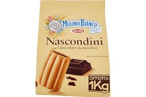 Mulino Bianco Biscotti Frollini Nascondini con Cioccolato da Mordere, Senza Olio di Palma, Colazione Ricca di Gusto, 1 Kg
