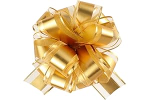 LHLZNB 5 pieces Big Car Bow,Giant Bow for Car(70 inch/180 cm),wedding car ribbon kit，car ribbon for prom，Gift Wrapping Bows for New Car,Huge Presents Bows Decoration (golden)