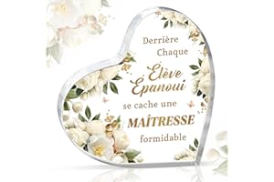 Giftasy Cadeau Maitresse D'école - Ornements Acrylique, Cadeau Maitresse, Merci Maitresse, Cadeau Maitresse D'école Fin D'année, Cadeaux pour Maitresse des Etudiants Jour Professeur Thanksgiving