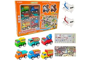 HOXSNII Macchinine Giocattolo, 8 Pezzi Modellino Veicolo con 19 Posti Blocco 1 Mappa Giocattolos Macchinine Tirare Indietro Mini Toys Cars Set di Macchinines Stunt Toy Car Regalo per Bambini Compleanno