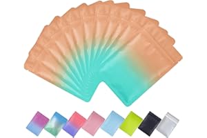 Plaphy 100 Sacchetti Mylar in Alluminio Richiudibili con Zip, Bustine in Mylar Ermetiche per Alimenti, Buste Opache e Piatte per Confezionamento e Conservazione (Giallo e Blu, 16 x 24 cm)