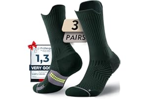 JUCLISE Calzini da Running Compression in Bamboo con Coolmax - Anti-VescicheperTrekking & Palestra VescicheCon Cuscino a Zone Ventilazione Rete Supporto