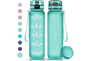 Vikaster Botella de Agua de 500 ml, Sin BPA & A prueba de fugas, Con pajita, Reutilizable, Ideal para escuelas primarias, Ideal para la Escuela, Gimnasio, Oficina, Running